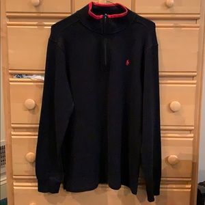 Black and Red Polo Quarter Zip